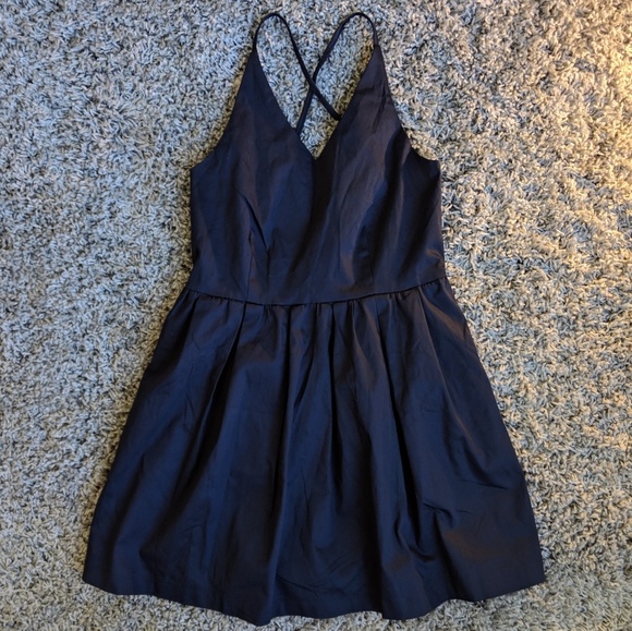 Dresses & Skirts - Navy Blue Open Back Mini Dress